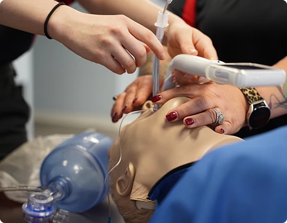 saems-class-edu-trainpa EMS professionals treating a patient in the back of an ambulance